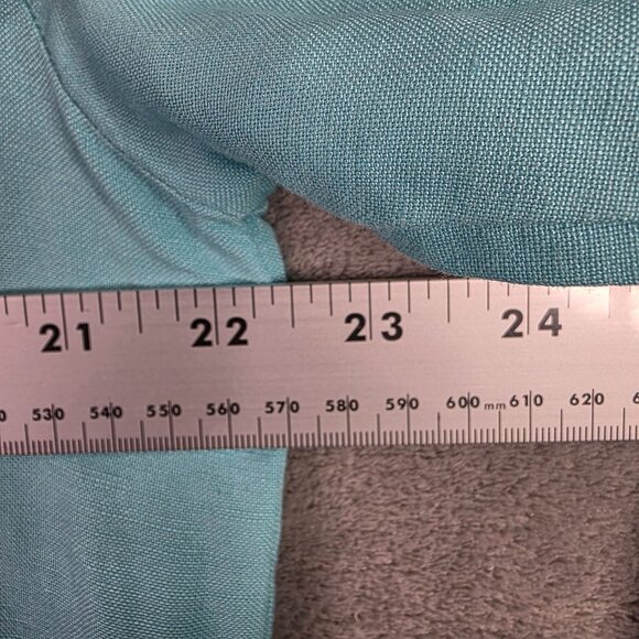 Womens Dialogue Blue Linen Rayon Blend Shirt Button Up Long Sleeve Size M - Picture 5 of 7